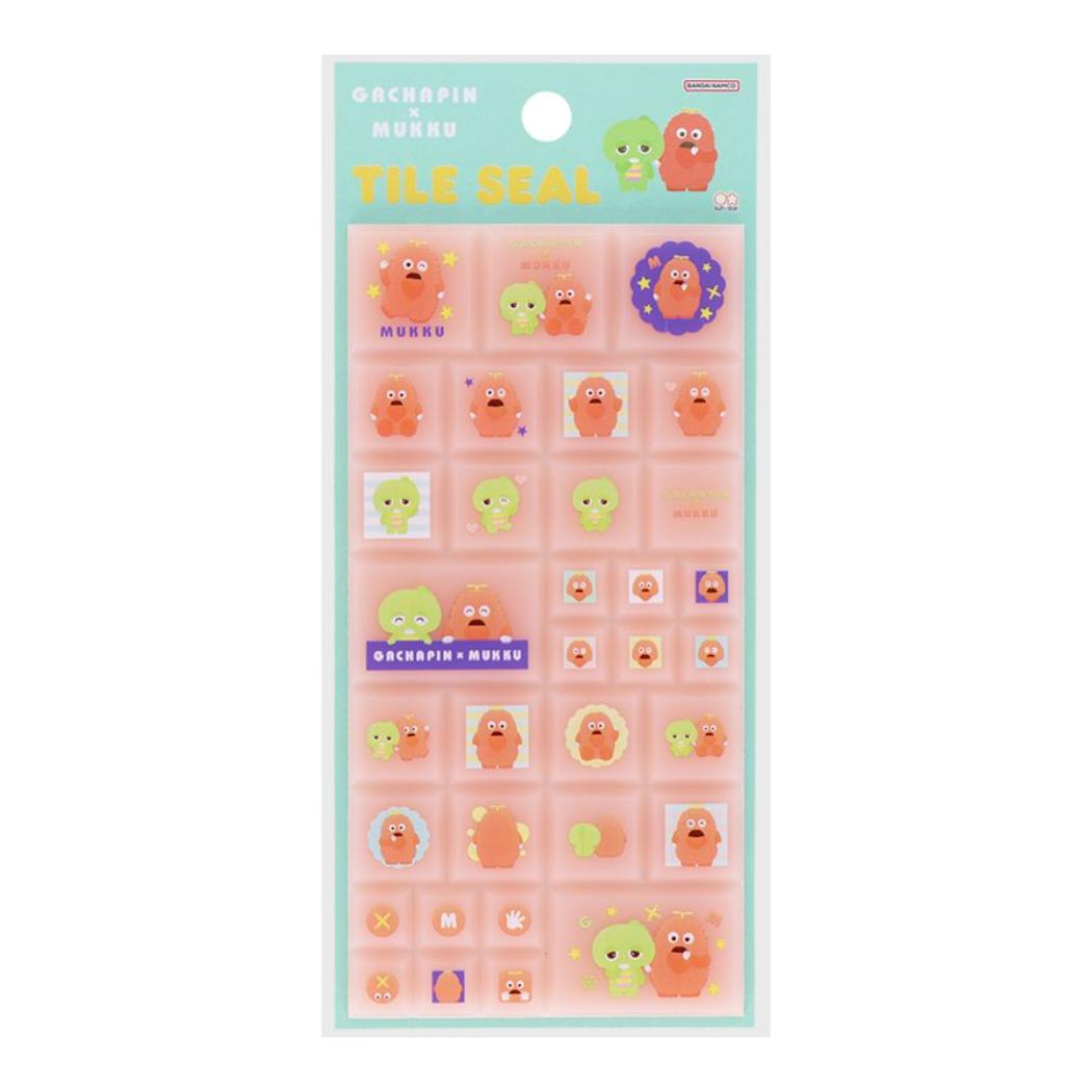 ガチャピン＆ムック シールシート タイルシール ムック サンスター文具 デコレーション 手帳デコ キャラクター グッズ メール便可 シネマコレクションのサムネイル