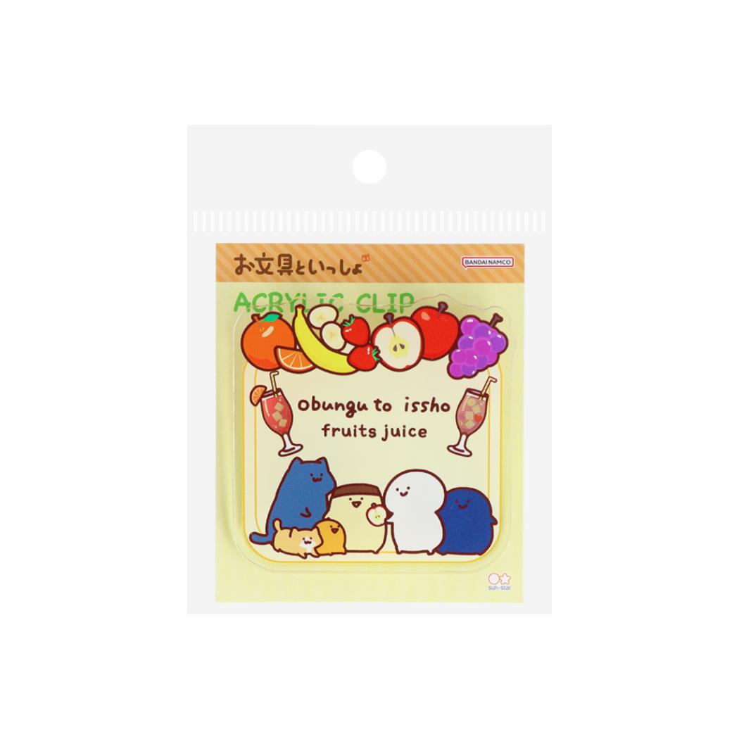 【12月は毎日ポイント10倍!】お文具といっしょ クリップ アクリルクリップ フルーツジュース2 サンスター文具 事務用品 キャラクター グッズ メール便可 シ...