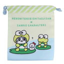 ねこに転生したおじさんxサンリオキャラクターズ 巾着袋 きんちゃくポーチ プンちゃんxケロッピ サンリオ ケイカンパニー 小物入れ かわいい グッズ メール便可 シネマコレクション(4)
