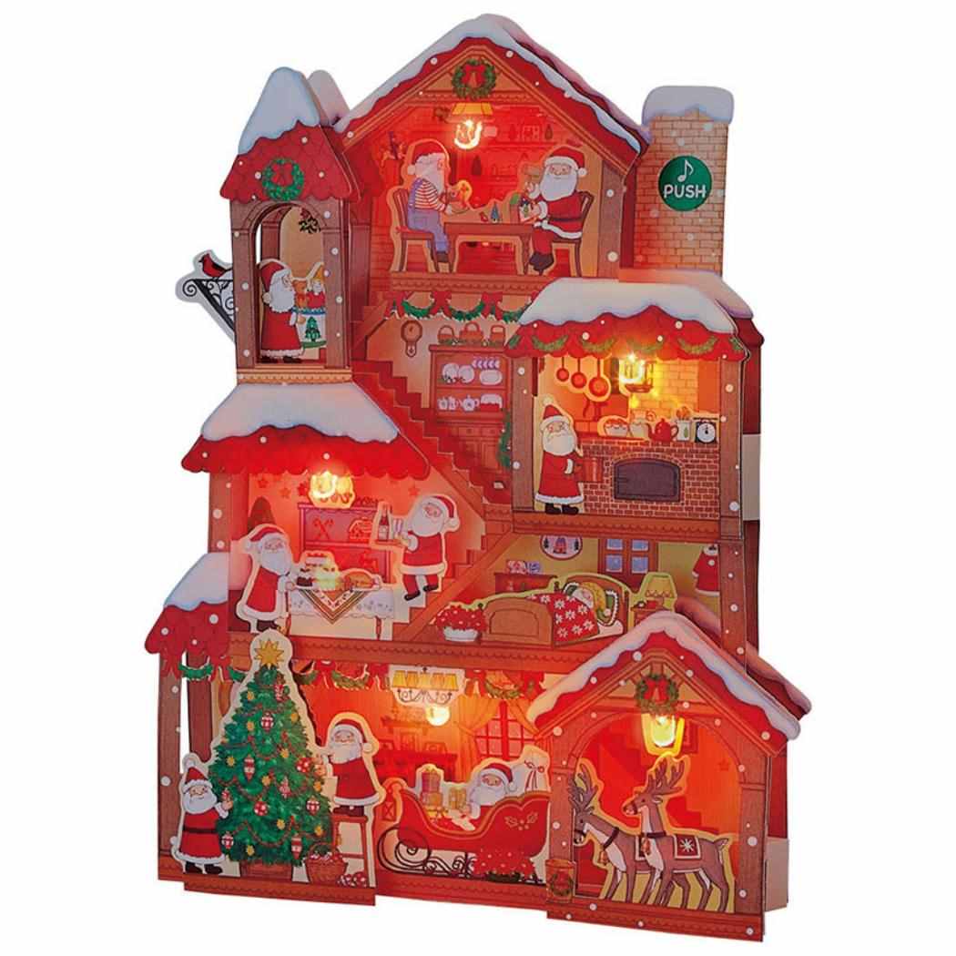 【12月は毎日ポイント10倍!】CHRISTMAS グリーティングカード メロディ JXPM36-4 クリスマスカード 立体 サンタの家 サンリオ プレゼント ...