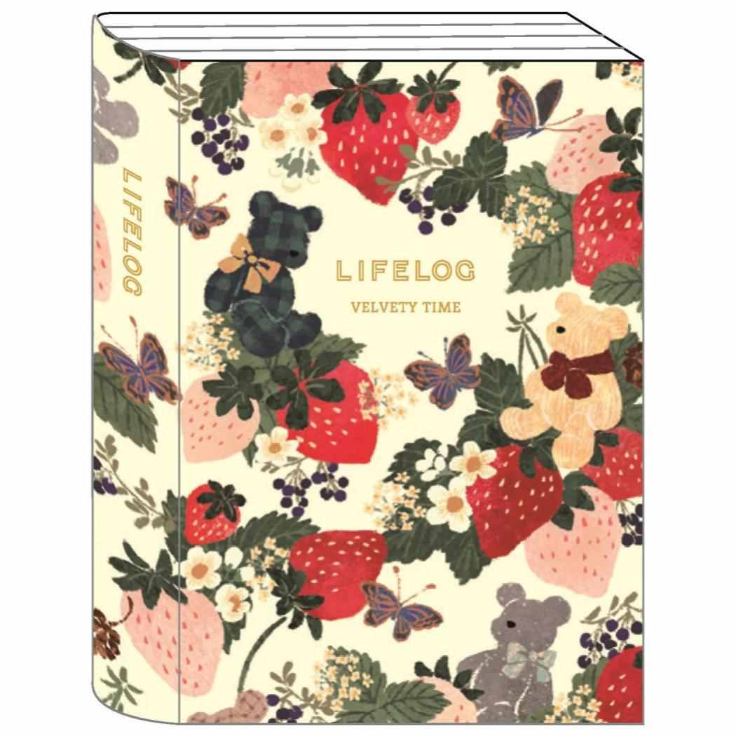 【12月は毎日ポイント10倍!】Tomoko Hayashi 日記帳 B7ライフログ いちごとテディベア アニマル クローズピン ギフト雑貨 ガーリーイラスト ...