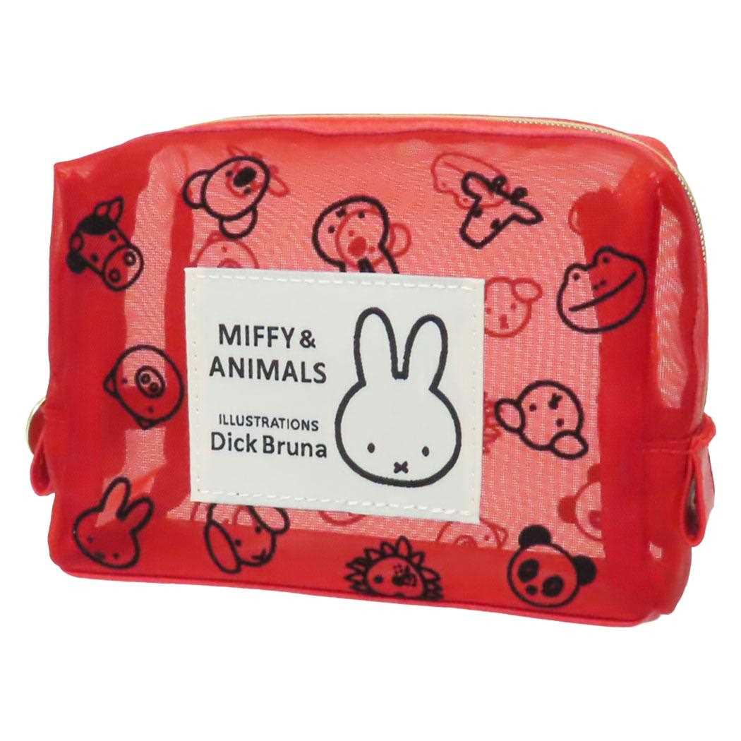ミッフィー コスメポーチ フロッキーポーチ MIFFY and ANIMALS ディックブルーナ マリモクラフト 小物入れ 絵本キャラクター グッズ シネマコレクションのサムネイル