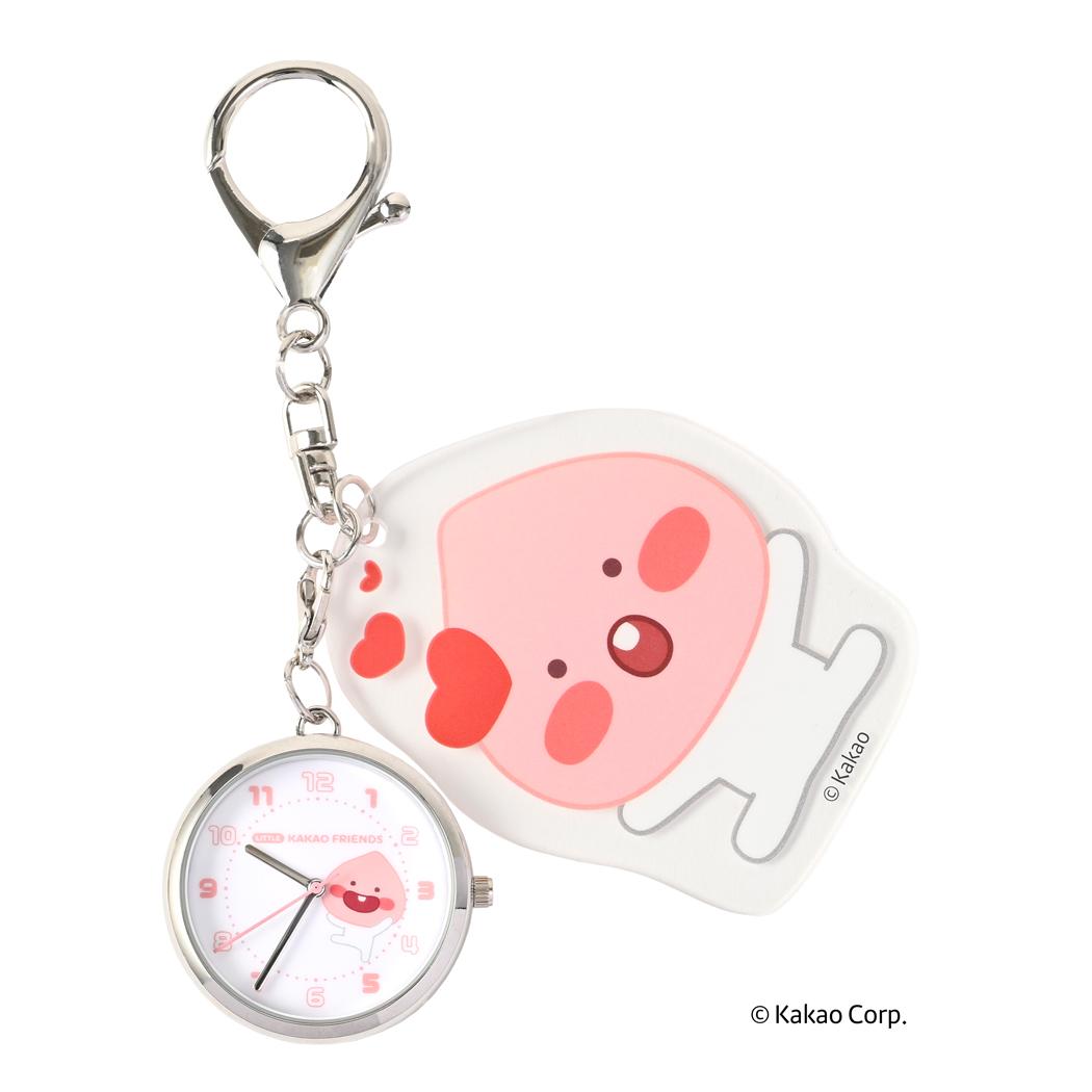 カカオフレンズ キーホルダー時計 アクリルKCウォッチY HEART KAKAO FRIENDS フィールドワーク バッグチャーム キャラクター グッズ メール便可 シネマコレクション