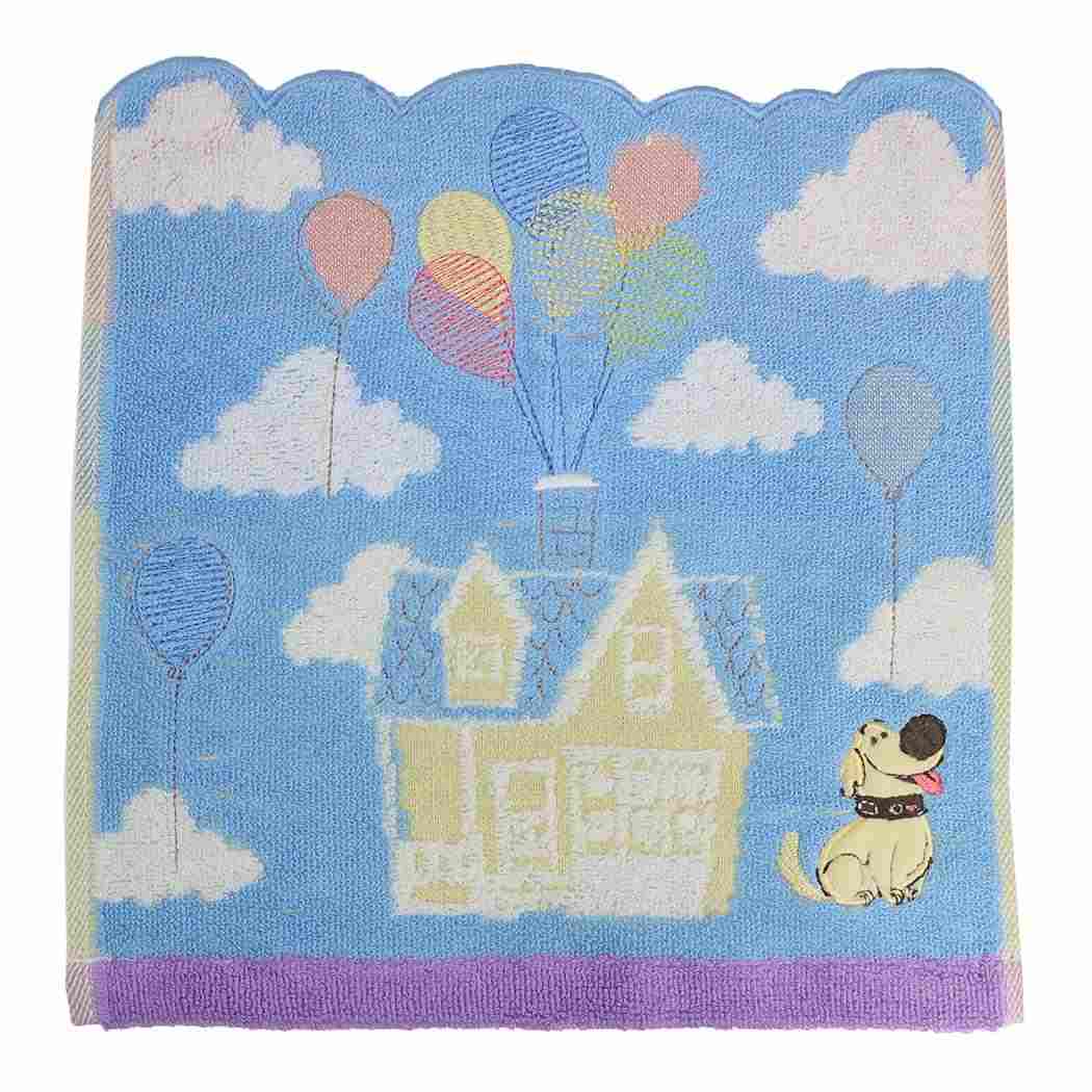 カールじいさんの空飛ぶ家 ミニタオル ジャガードハンカチタオル パーションンバルーン ディズニー 丸眞 汗拭きタオル キャラクター グッズ メール便可 シネマコレクション