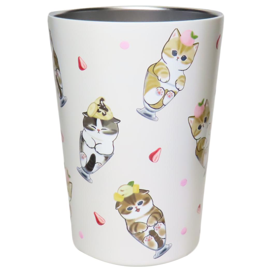 モフサンド 保温保冷コップ 2WAY 真空二重タンブラーM 450ml 猫パフェ mofusand 東亜金属 ステンレス ..