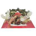 【12月は毎日ポイント10倍!】クリスマスカード 和風ポップアップカード 立体 鶴と富士山 APJ 封筒付きグリーティングカード Xmas グッズ メール便可 ...