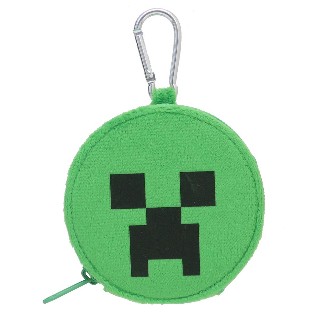 マインクラフト ミニポーチ カラビナ付き丸型ポーチ クリーパー Minecraft ケイカンパニー 小物入れ ゲームキャラクター グッズ シネマコレクションのサムネイル