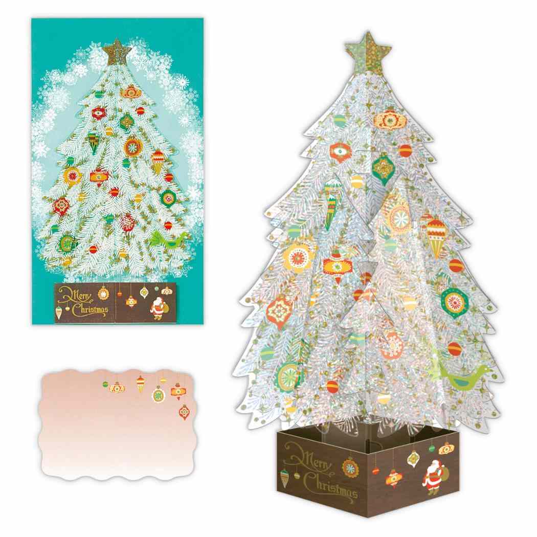 【12月は毎日ポイント10倍!】クリスマスカード クリスマスツリーカード 立体カード クリスタルクリアツリー 日本ホールマーク Xmas メッセージカード グッ...