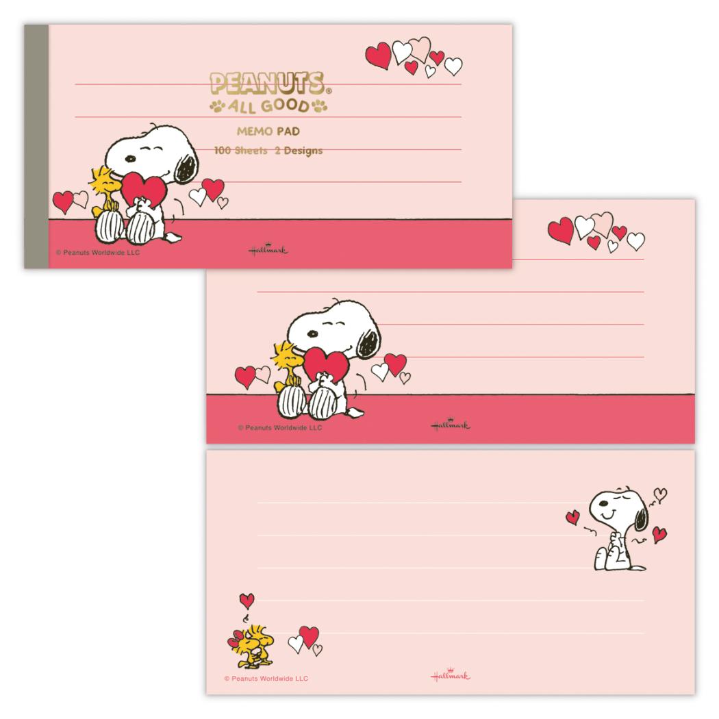 【12月は毎日ポイント10倍!】スヌーピー メモ帳 メモパッド Peanuts All Good SNAG LOVE ピーナッツ 日本ホールマーク 事務用品 伝...