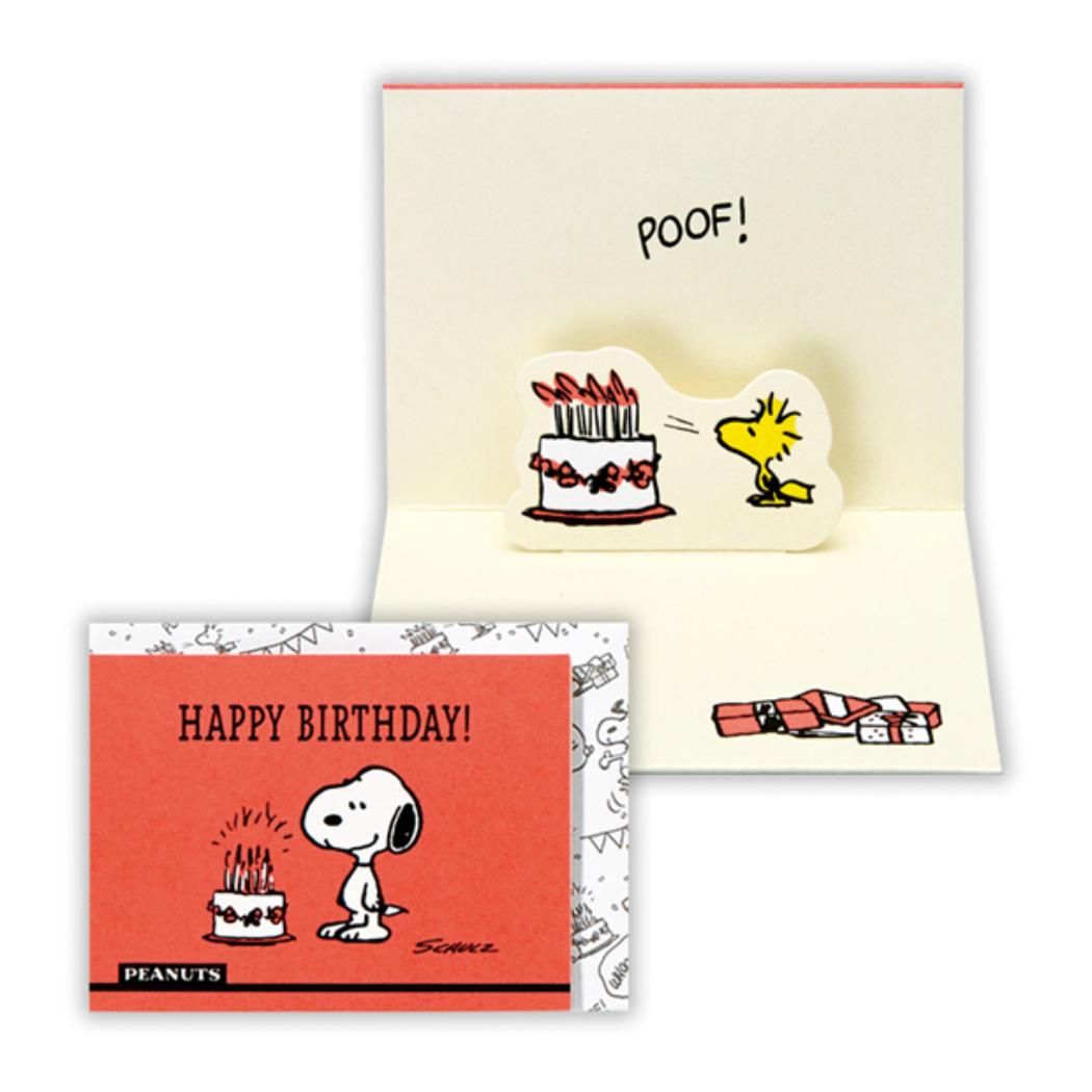 【12月は毎日ポイント10倍!】スヌーピー ミニカード 誕生お祝い 立体カード SNレッドケーキ2 ピーナッツ 日本ホールマーク バースデーカード キャラクター...