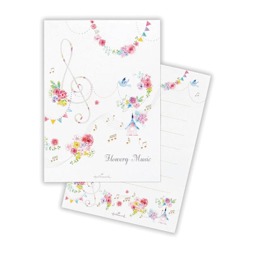 【12月は毎日ポイント10倍!】便箋 ひとことふたこと箋 フラワリーミュージック3 日本ホールマーク ミニ便せん メモ帳 グッズ メール便可 シネマコレクション