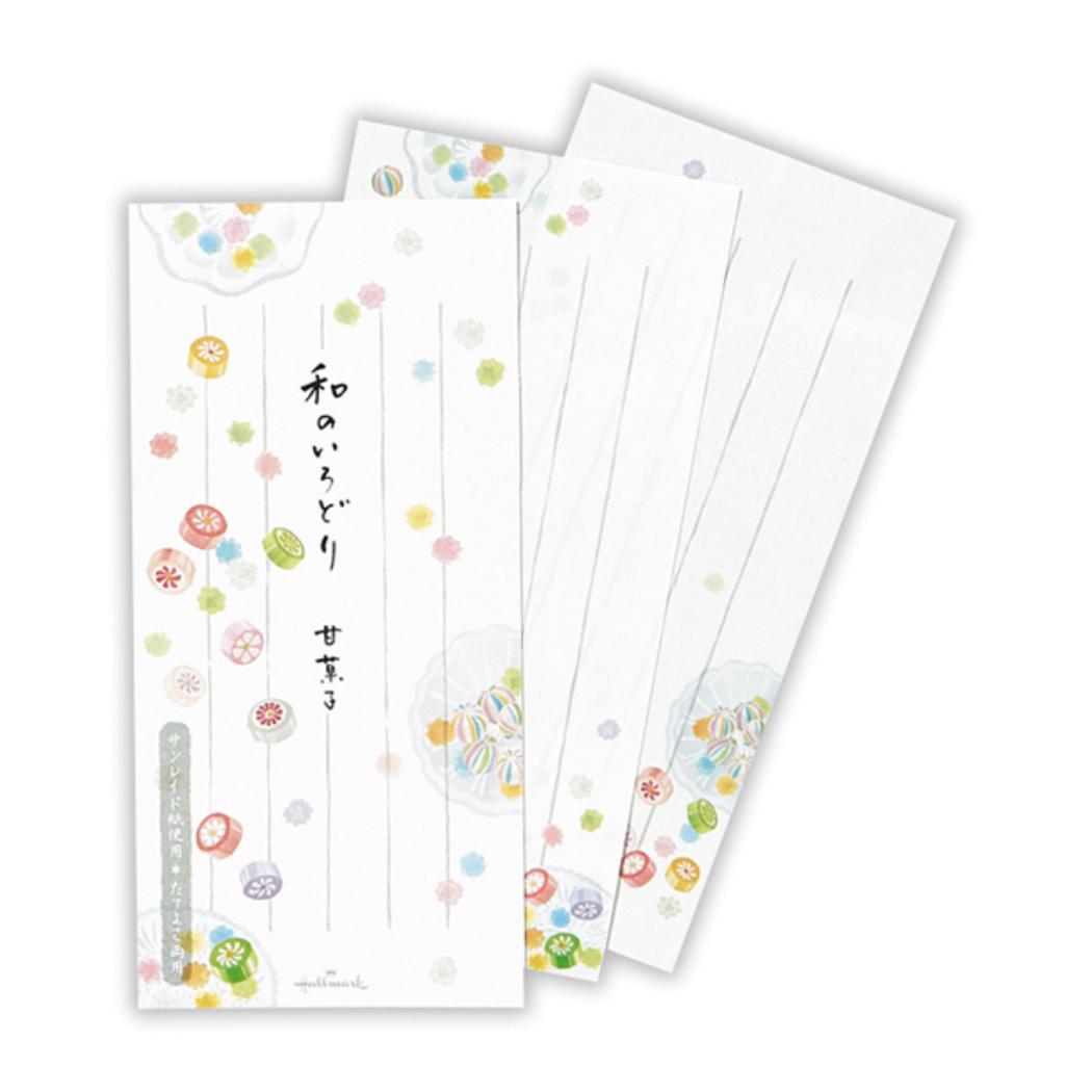 【12月は毎日ポイント10倍!】便箋 一筆箋 和のいろどり甘菓子2 日本ホールマーク 便せん おしゃれ グッズ メール便可 シネマコレクション