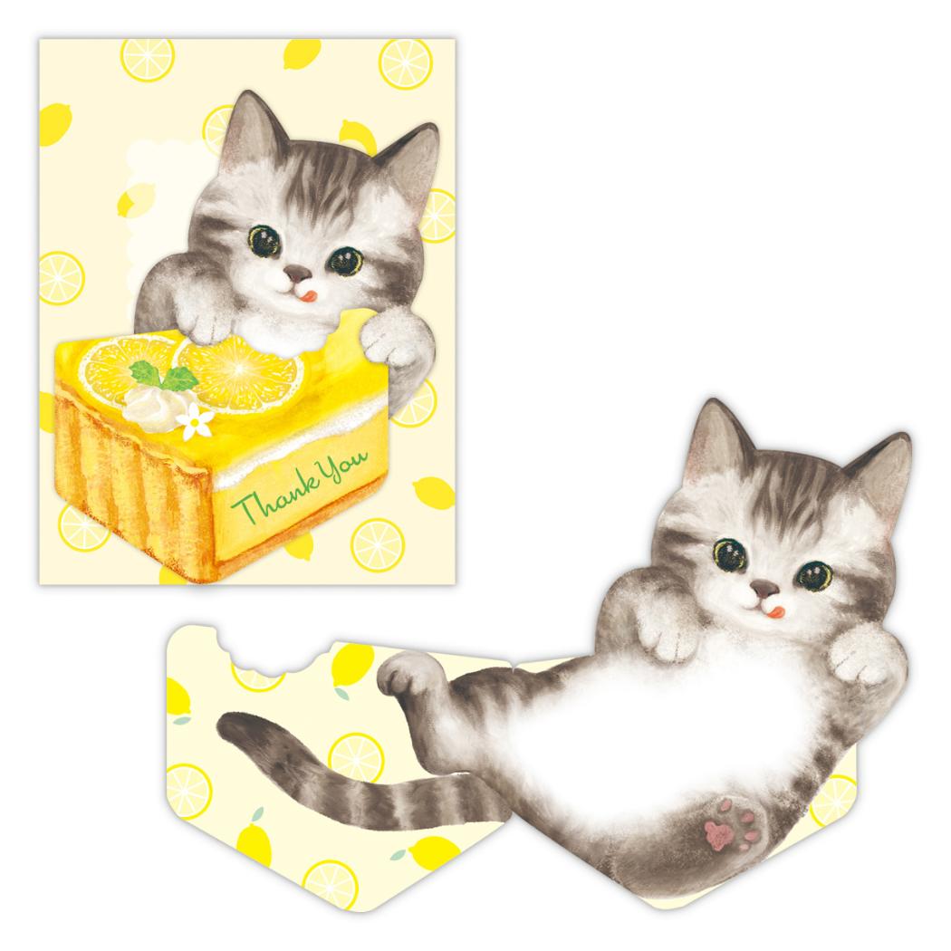 【12月は毎日ポイント10倍!】ミニカード ありがとう アメリカンショートヘア 日本ホールマーク サンキューカード メッセージカード グッズ メール便可 シネマ...