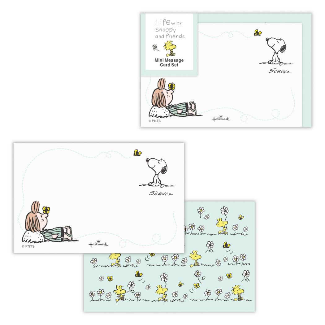 【12月は毎日ポイント10倍!】スヌーピー メッセージカード ミニメッセージカードセット 4枚セット SNセットLFグリーン ピーナッツ 日本ホールマーク プレ...