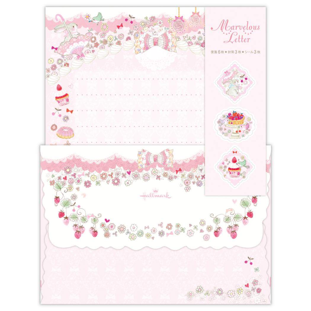 【12月は毎日ポイント10倍!】手紙セット レターセット マーベラスピンクスウィーツ 日本ホールマーク 便箋&封筒 かわいい グッズ メール便可 シネマコレクシ...