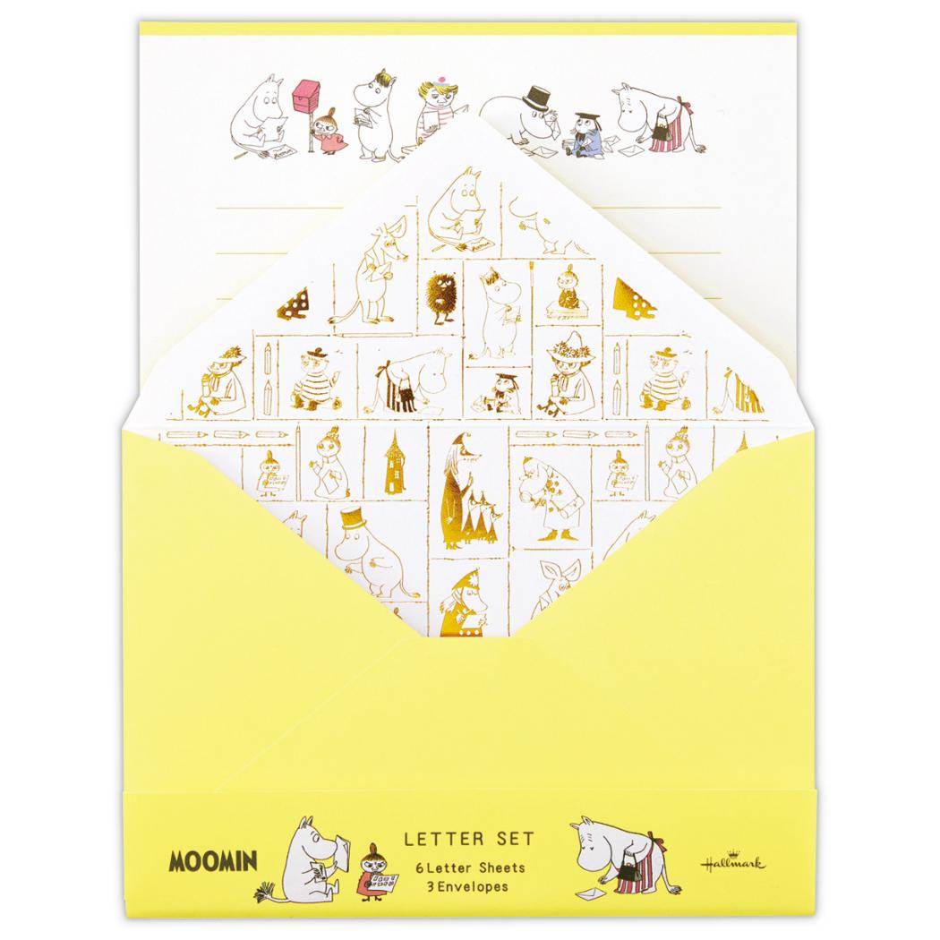 【12月は毎日ポイント10倍!】ムーミン 手紙セット レターセット MOHNイエロー Happy in Nature 北欧 日本ホールマーク 便箋&封筒 キャラ...