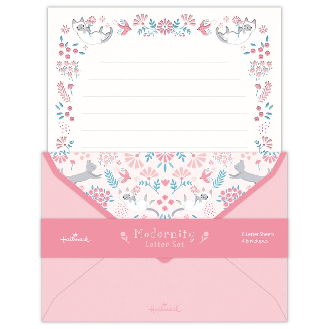 【12月は毎日ポイント10倍!】手紙セット レターセット モダニティーレターコーラルレッド 日本ホールマーク 便箋&封筒 かわいい グッズ メール便可 シネマコ...