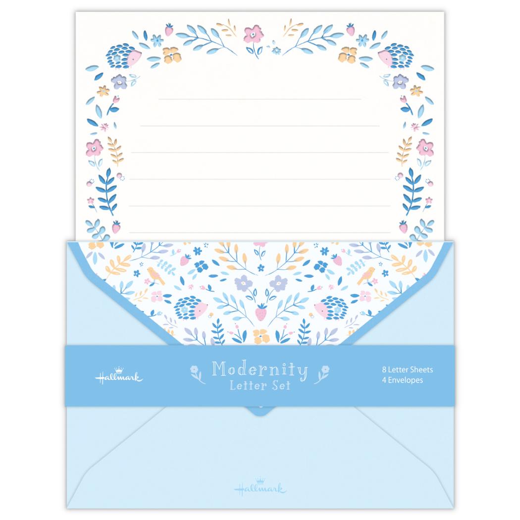 【12月は毎日ポイント10倍!】手紙セット レターセット モダニティーレタースカイブルー 日本ホールマーク 便箋&封筒 かわいい グッズ メール便可 シネマコレ...