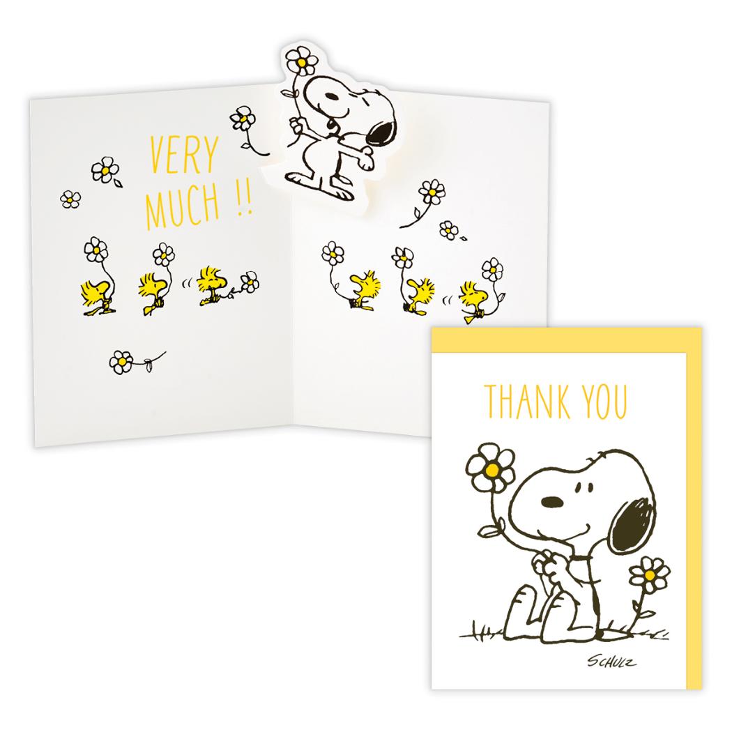 【ポイント10倍 & クーポン！】スヌーピー グリーティングカード ありがとう 立体カード SNUVサンキュ..