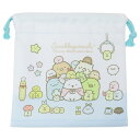 すみっコぐらし 巾着袋 フラット巾着 きんちゃくポーチ みんなあつまるんです サンエックス ティーズファクトリー 小物入れ キャラクター グッズ メール便可 シ...