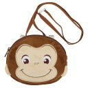 おさるのジョージ クリップポケット ショルダー付き フェイス ポケットポーチ にっこり ジョージ 新入学 丸眞 入園入学準備雑貨 絵本キャラクター グッズ メー...