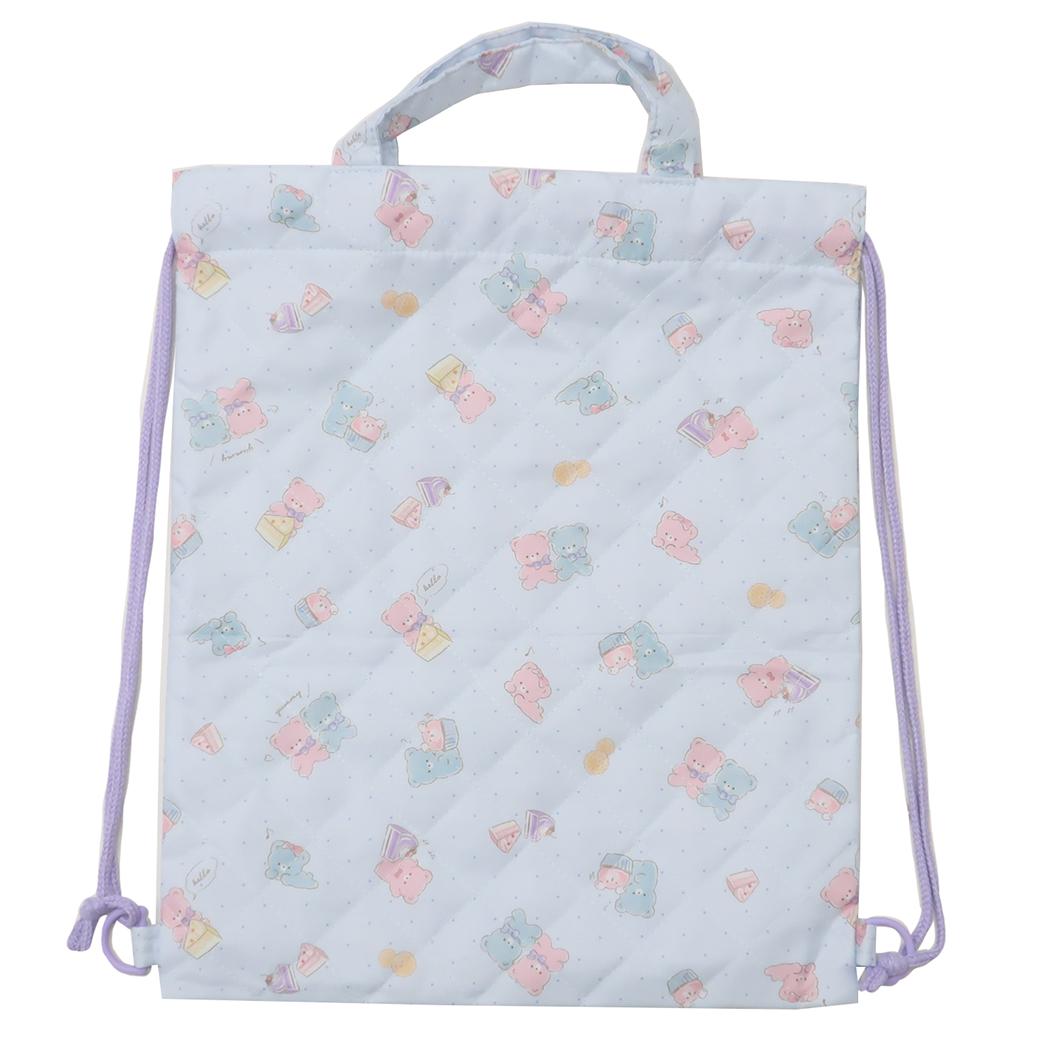 ナップサック キルトナップサック くま 新入学 ニシオ 新学期準備雑貨 体操服かばん グッズ メール便可..