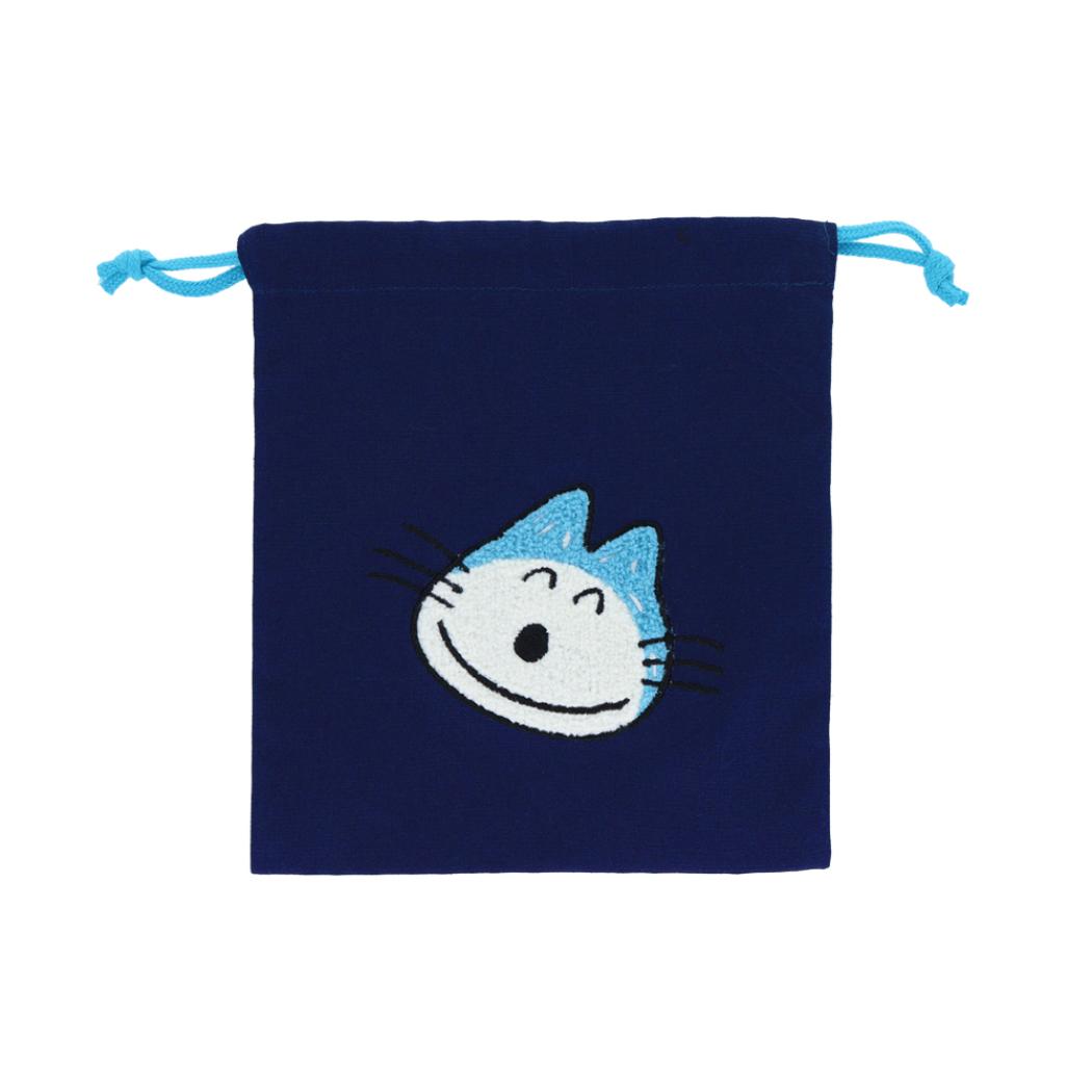 11ぴきのねこ 巾着袋 サガラ刺繍巾着 きんちゃくポーチ かお サンスター文具 小物入れ 絵本キャラクター グッズ メール便可 シネマコレクション