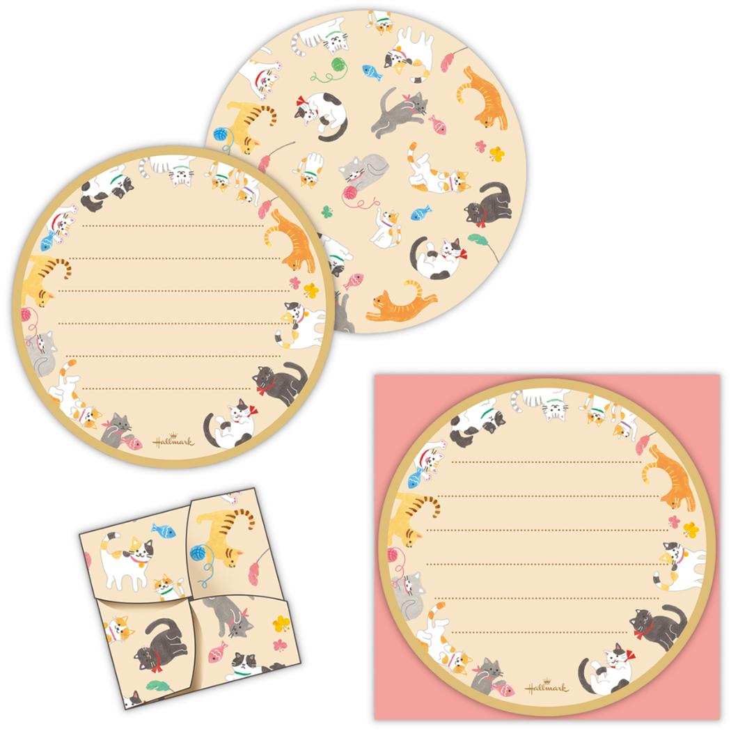 【12月は毎日ポイント10倍!】メッセージシート ミニレターシート 10枚入 ねこ 猫 日本ホールマーク 手紙 レター メッセージ 手渡し 一言メモ グッズ メ...