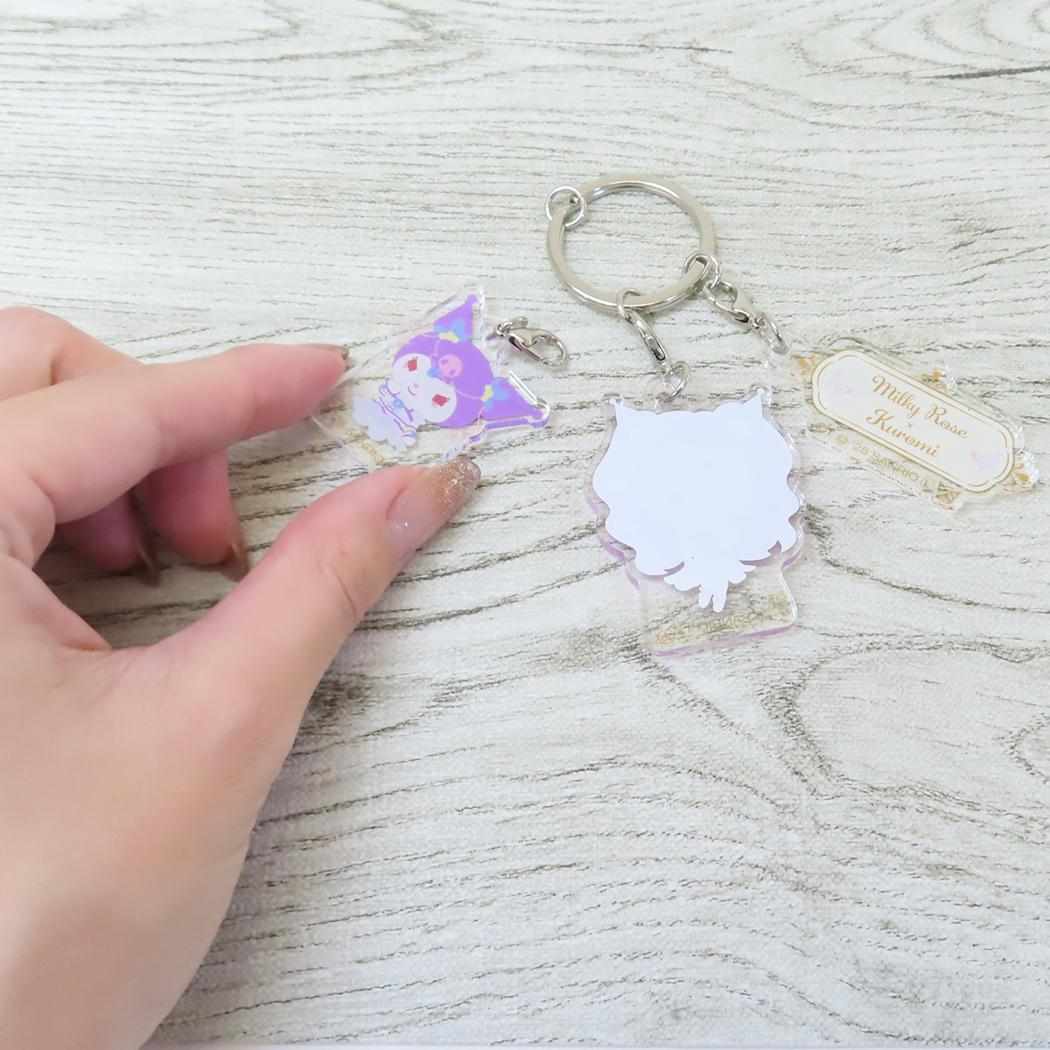キャラクターのシネマコレクションの【最大1000円OFFクーポン！】3連アクリルキーホルダー キーリング Yes！ プリキュア5 GoGo！xサンリオキャラクターズ ミルキィローズxクロミ バンダイ 3チャーム メール便可｜アングル2