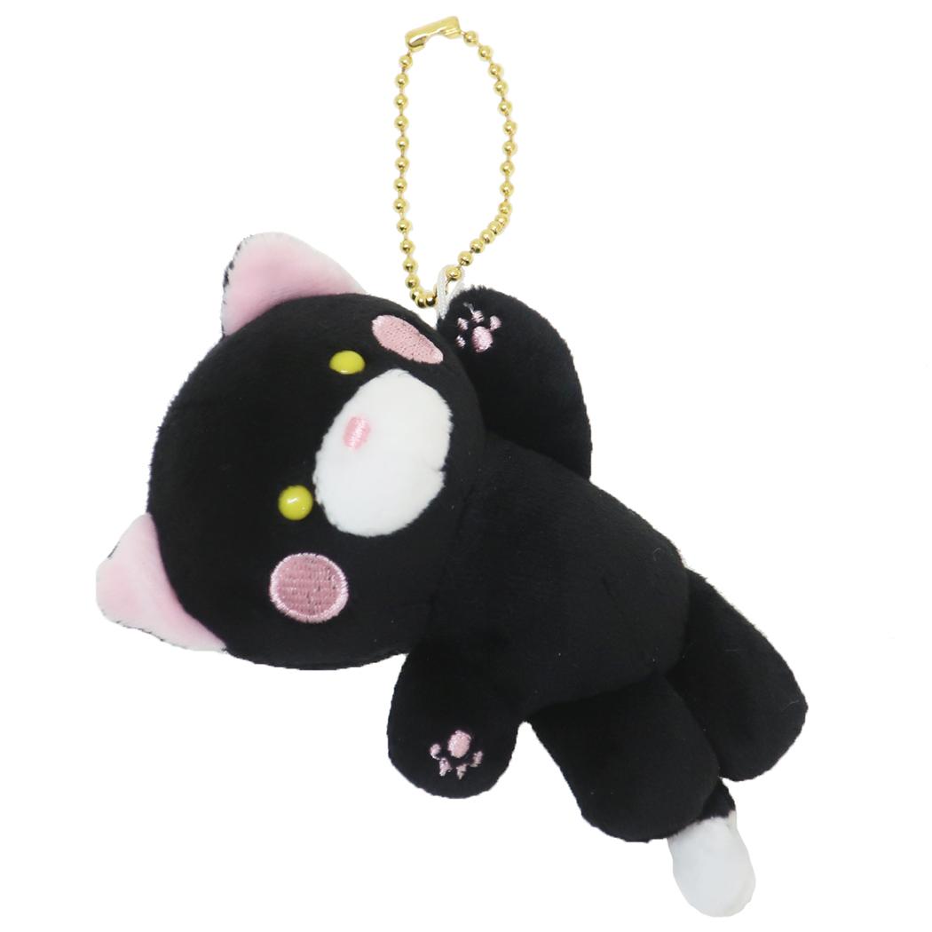 マスコット ぶらりんキーホルダー くろねこ ねこ カミオジャパン ボールチェーン ミニぬいぐるみ グッズ シネマコレクション