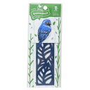 BIRD BOOKMARKER ブックマーク 刺繍しおり リーフ柄 オオルリ ヒサゴ しおり かわいい グッズ メール便可 シネマコレクション