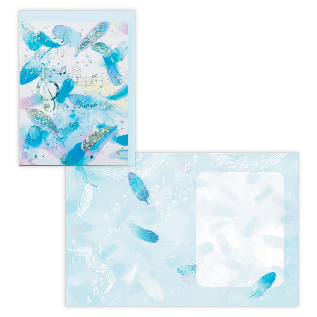 【12月は毎日ポイント10倍!】グリーティングカード ありがとう ホロ箔ミュージックフェザー 日本ホールマーク サンキューカード メッセージカード グッズ メー...
