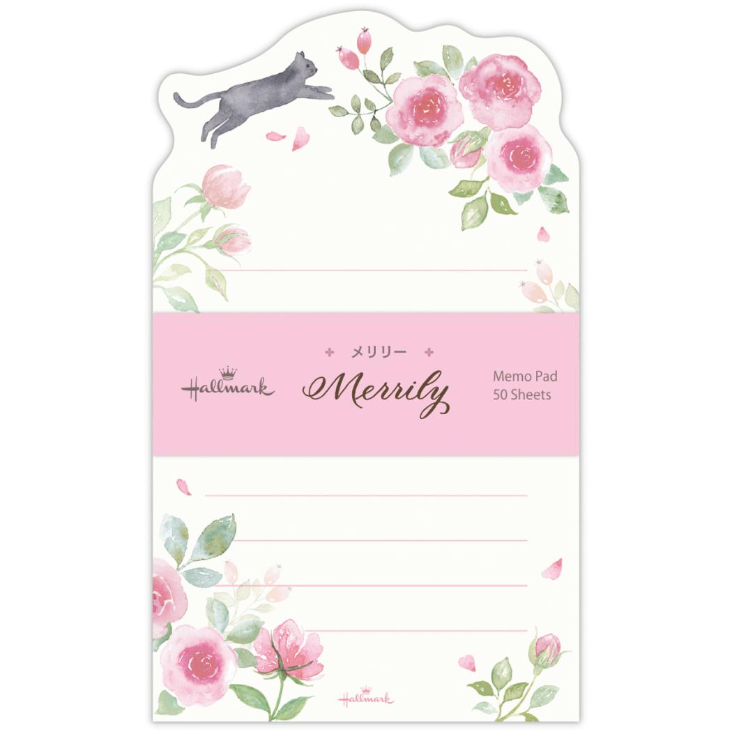 【12月は毎日ポイント10倍!】Merrily メリリー メモ帳 ダイカットメモ メモMRピンク 日本ホールマーク メモ用紙 伝言 かわいい グッズ メール便可...