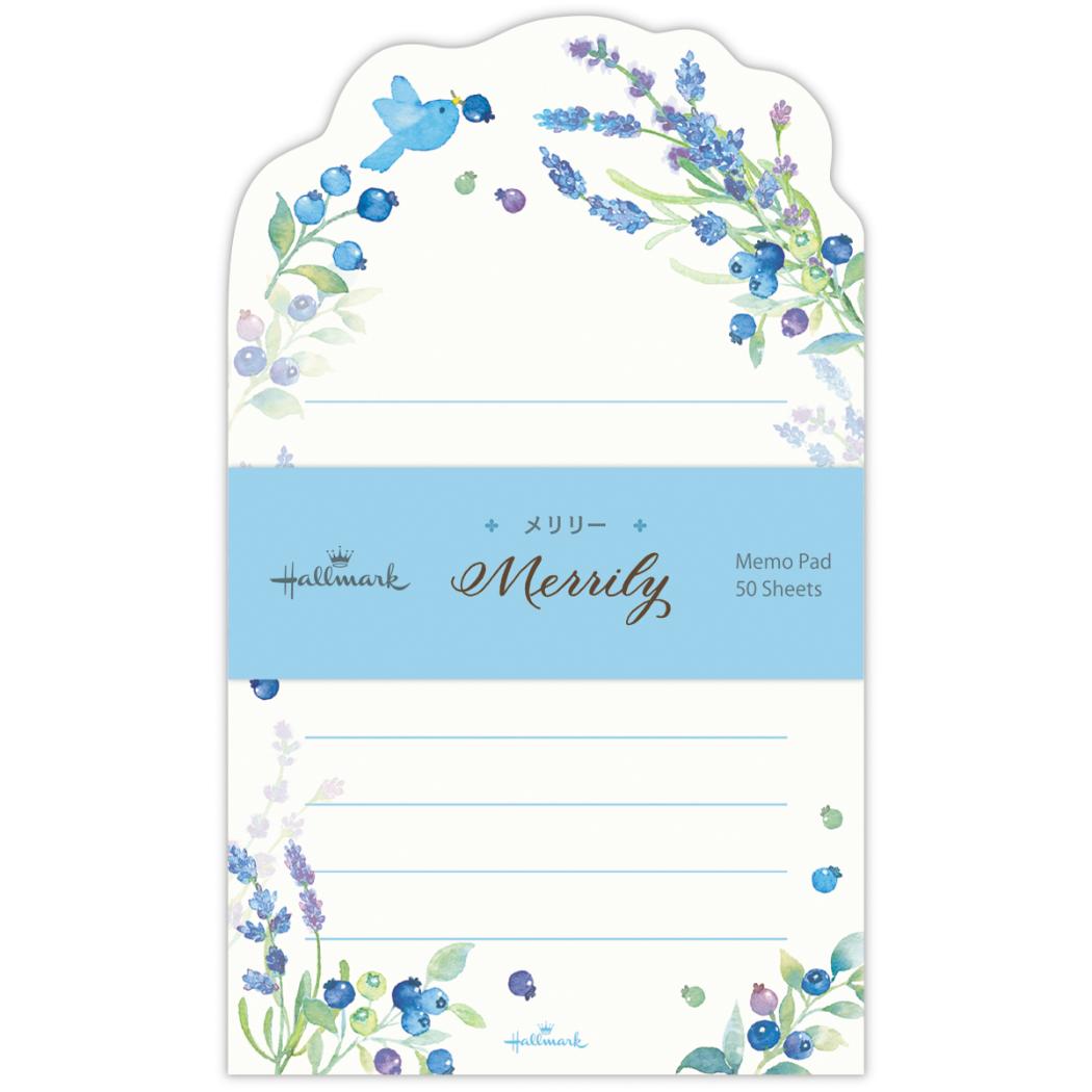 【12月は毎日ポイント10倍!】Merrily メリリー メモ帳 ダイカットメモ メモMRブルー 日本ホールマーク メモ用紙 伝言 かわいい グッズ メール便可...