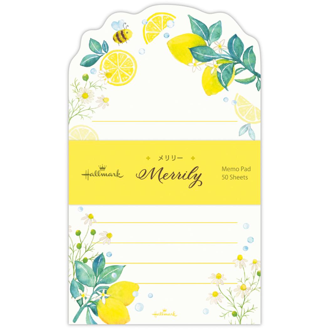 【12月は毎日ポイント10倍!】Merrily メリリー メモ帳 ダイカットメモ メモMRイエロー 日本ホールマーク メモ用紙 伝言 かわいい グッズ メール便...