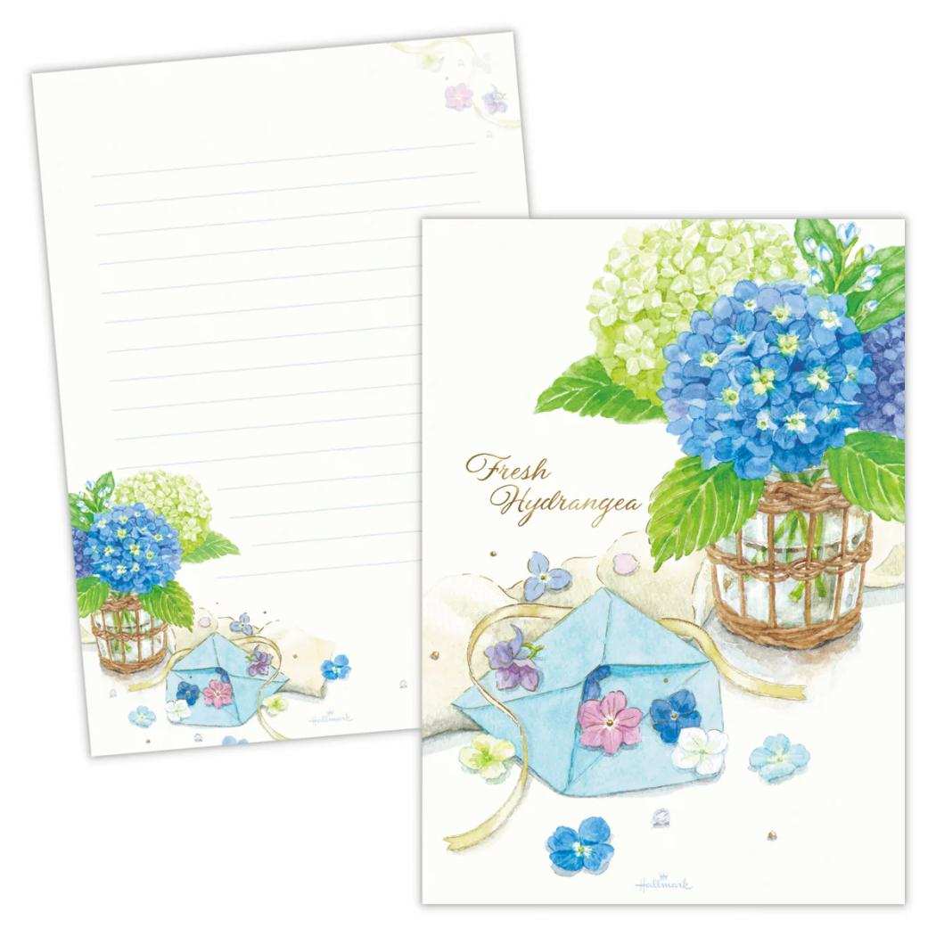 【12月は毎日ポイント10倍!】便箋 レターパッド 初夏柄 アジサイの便り 日本ホールマーク 手紙 便せん かわいい 夏 グッズ メール便可 シネマコレクション