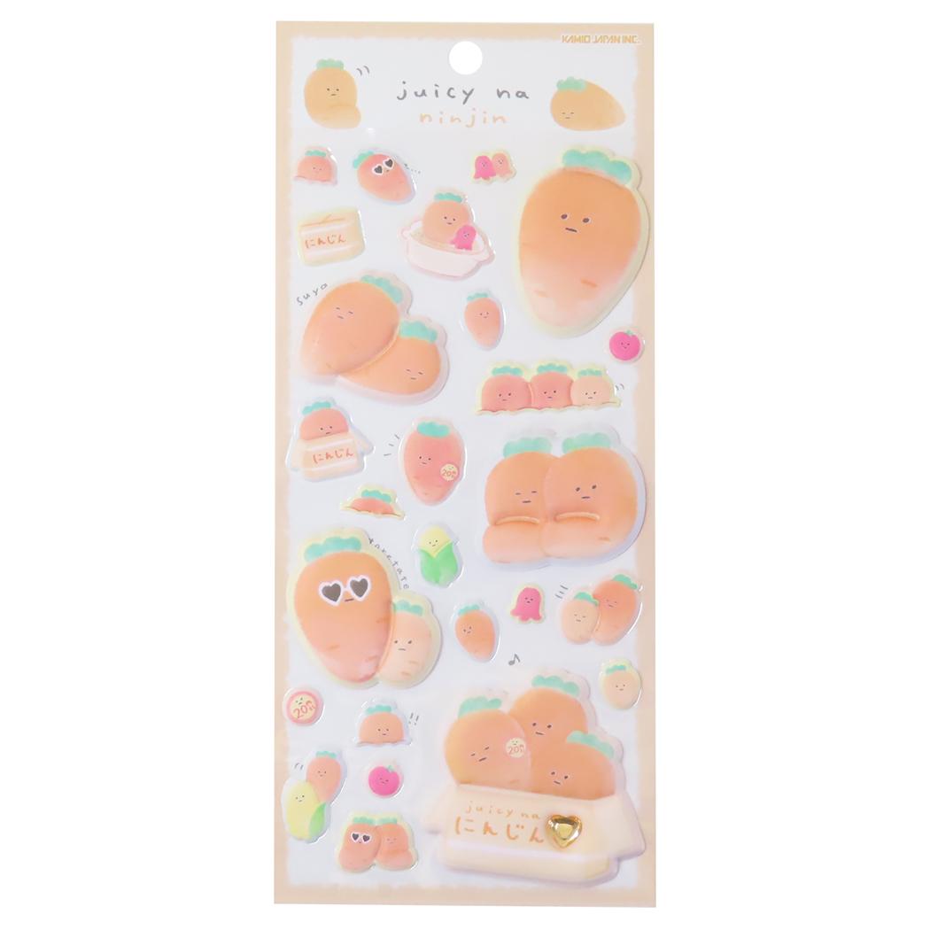 ジューシーなおやさい シールシート スーパーもっちりシール にんじん カミオジャパン 立体シール かわいい グッズ メール便可 シネマコレクションのサムネイル