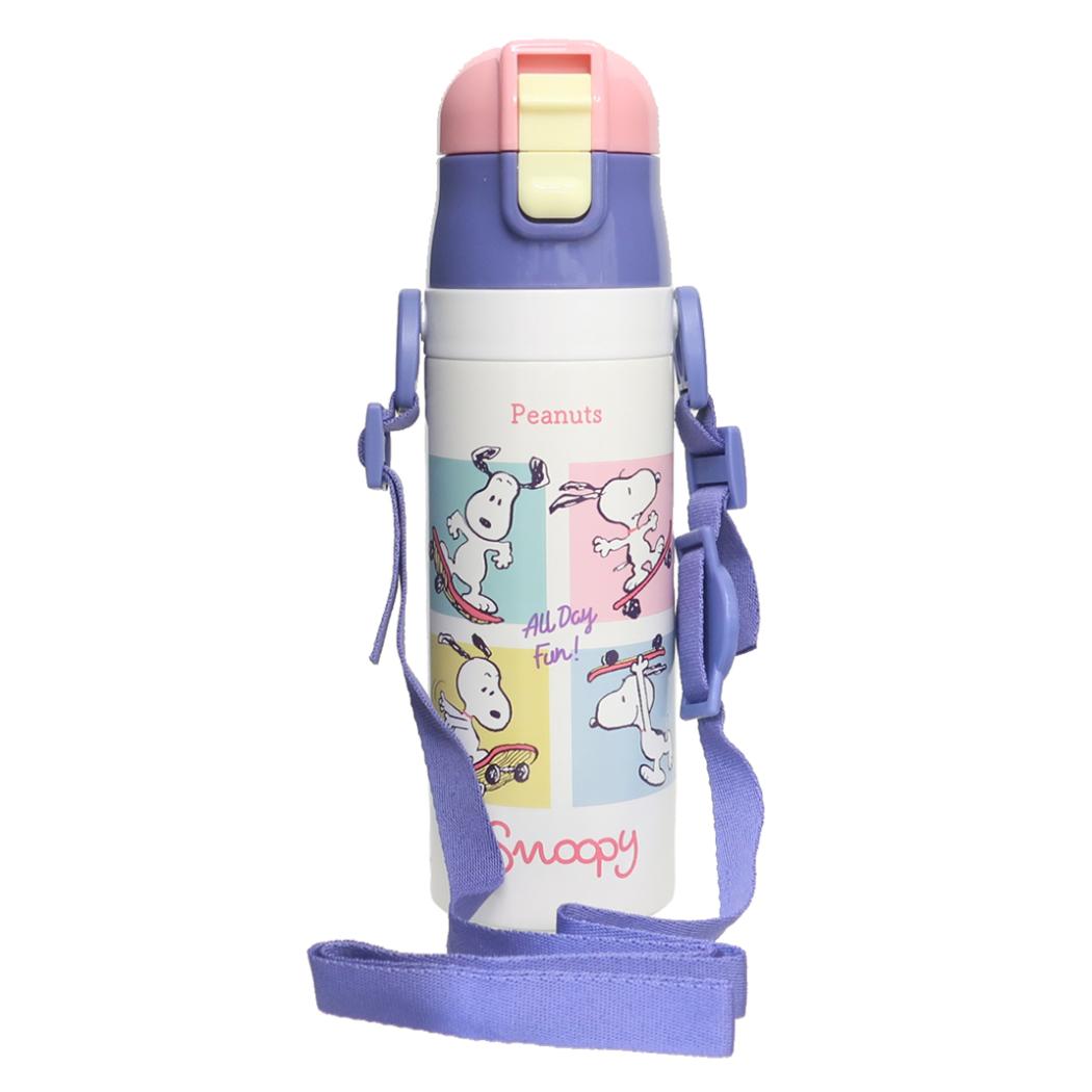 【12月は毎日ポイント10倍！】スヌーピー 保冷水筒 超軽量コンパクトロック付ワンプッシュダイレクトス..