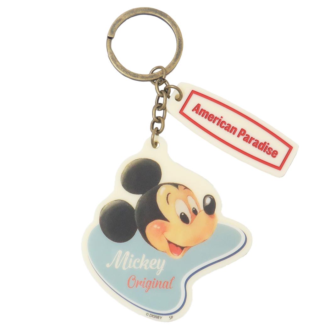 【12月は毎日ポイント10倍！】ミッキーマウス キーリング キーホルダー American Paradise バッジ ディ..
