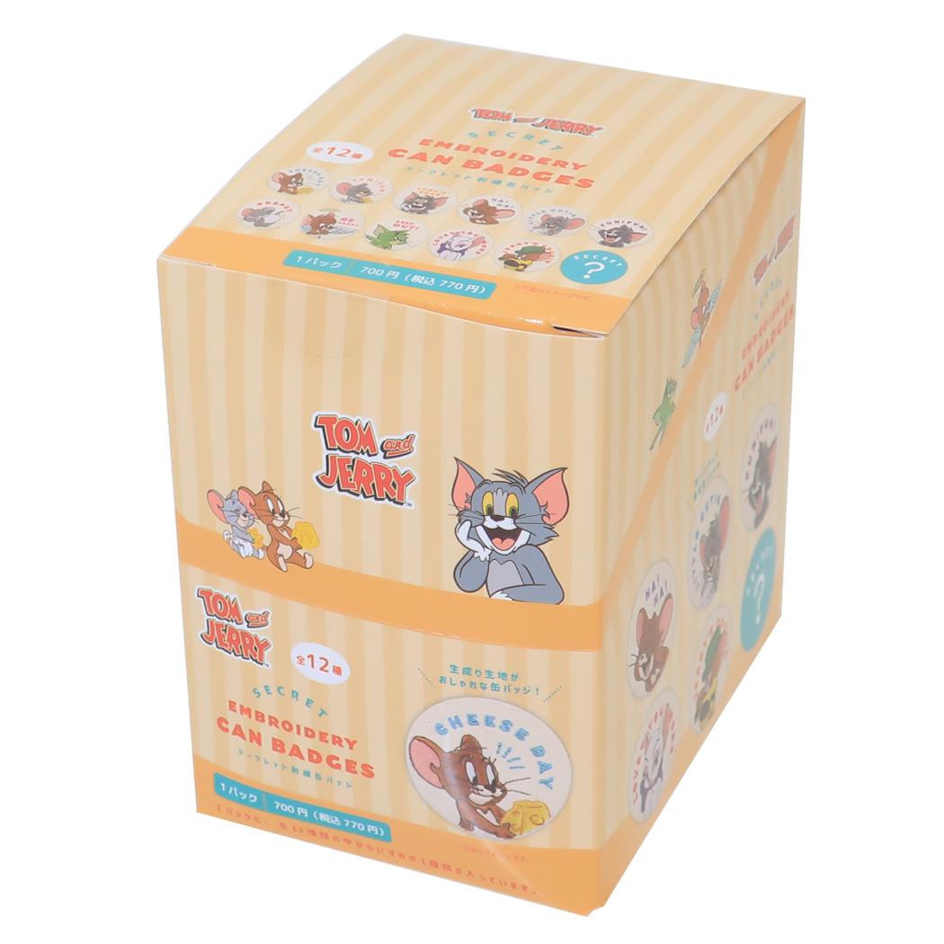 トム＆ジェリー 缶バッジ シークレット刺繍缶バッジ 全12種 12個入セット ワーナーブラザース ティーズファクトリー コレクション雑貨 まとめ買い キャラクター グッズ シネマコレクション