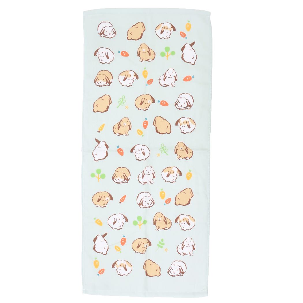 【12月は毎日ポイント10倍！】フェイスタオル 片面ガーゼプリントロングタオル ロップイヤーMT アニマ..