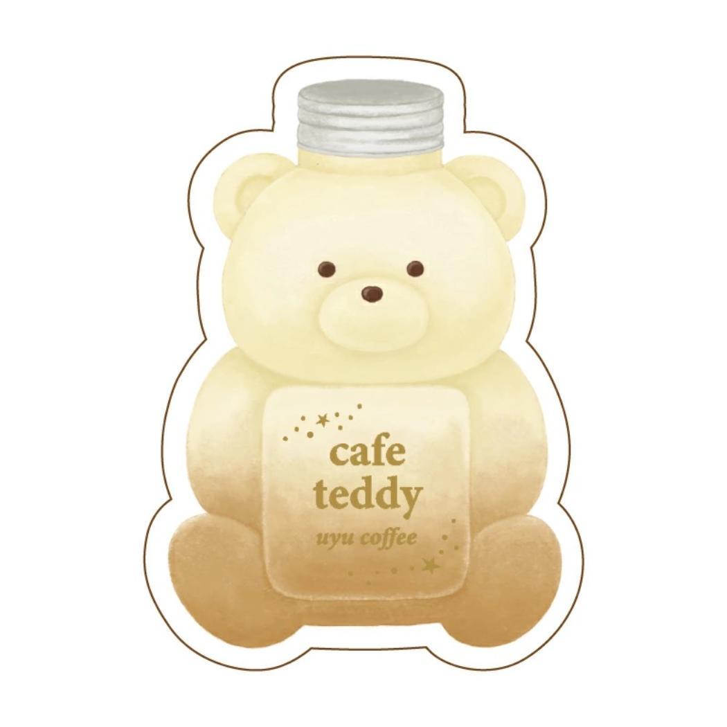 ROKKAKU x cafe teddy ダイカットステッカー ステッカー ウユ フタバ テディベア　箔押し スマホデコ デコステッカー グッズ メール便可 シネマコレクション