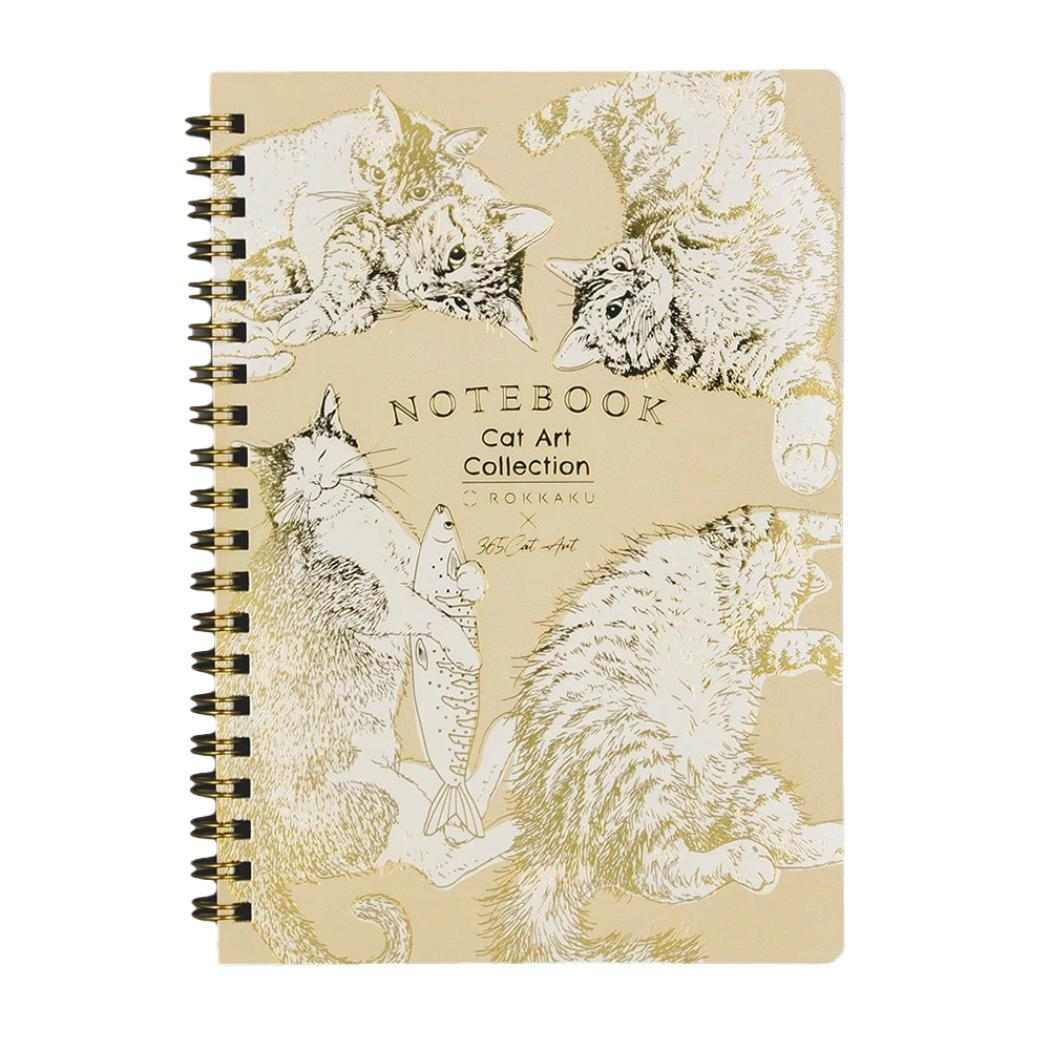 ROKKAKU x 365Cat Art 方眼リングノート B6リングノート Cat Art Collection circle ねこ フタバ ネコ..