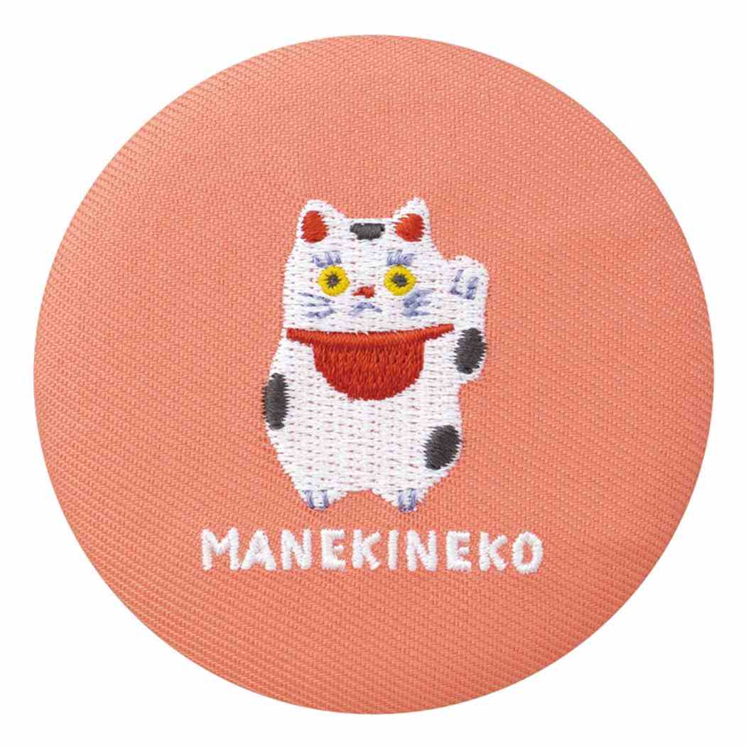 【ポイント10倍 & クーポン！】おみやげニッポン 手鏡 刺繍ミラー 招き猫 デコレ コンパクトミラー か..