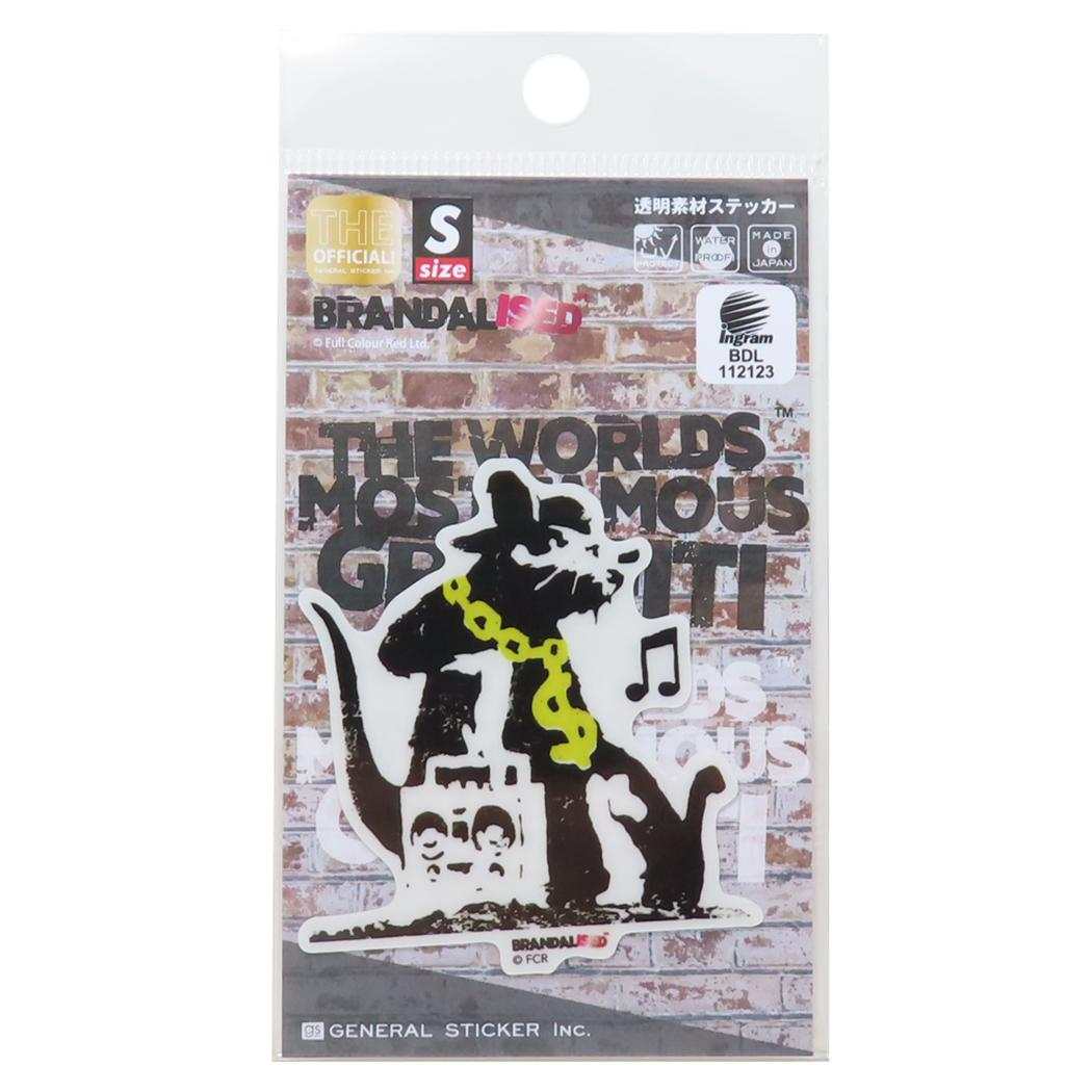 Stickers - 【ポイント10倍 & クーポン！】透明素材ステッカー ダイカットシール バンクシー BRANDALISED Hip Hop Rat ゼネラルステッカー デコステッカー 耐水耐光 メール便可