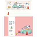 スヌーピー 手紙セット レターセット SNHJ車 ピンク ピーナッツ 日本ホールマーク 便箋&封筒 キャラクター グッズ メール便可 シネマコレクション