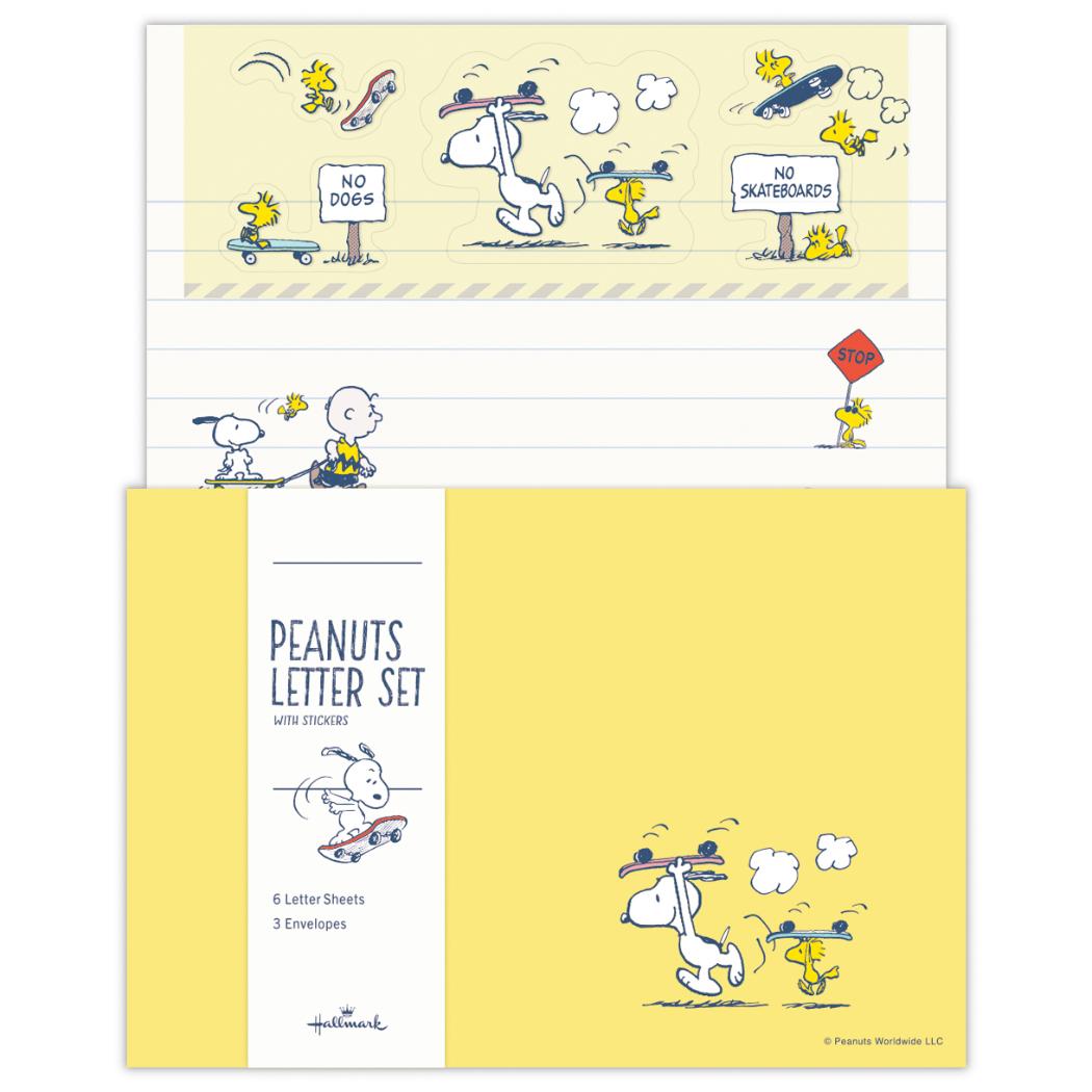 【12月は毎日ポイント10倍!】スヌーピー 手紙セット レターセット SNHJスケボー イエロー ピーナッツ 日本ホールマーク 便箋&封筒 キャラクター グッズ...