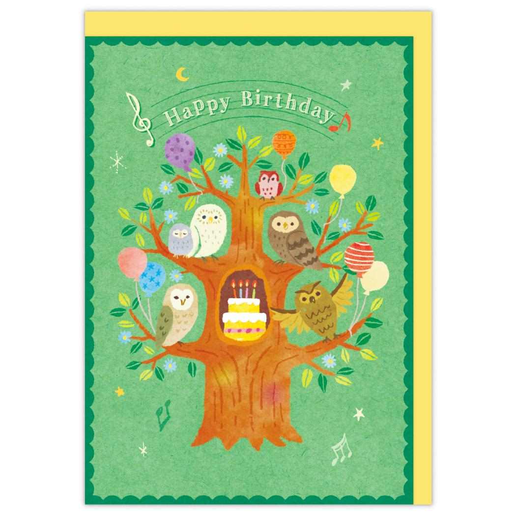 【12月は毎日ポイント10倍!】グリーティングカード 誕生お祝い オルゴール フクロウ 日本ホールマーク バースデーカード メッセージカード グッズ メール便可...