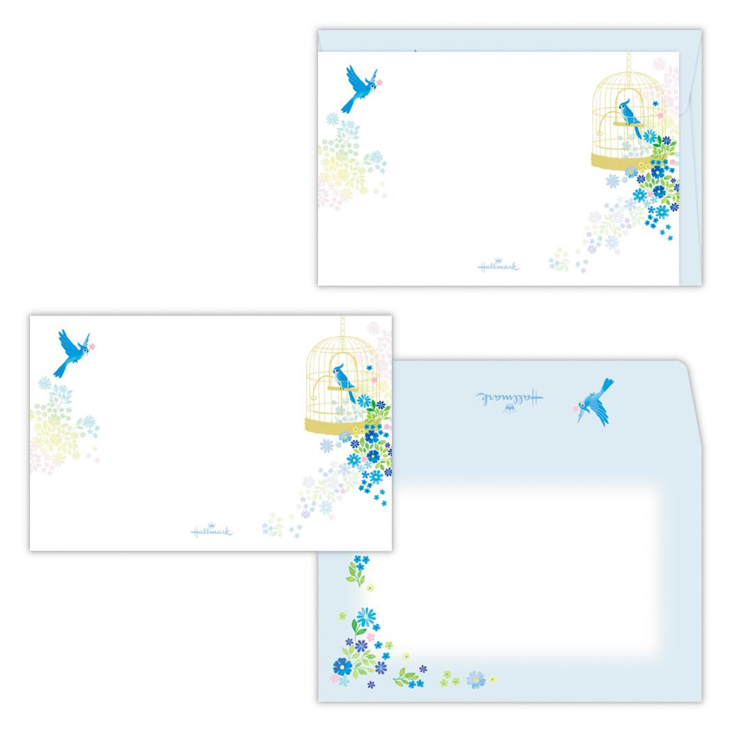 【12月は毎日ポイント10倍!】メッセージカード ミニメッセージカードセット 4枚セット セット青い鳥2 日本ホールマーク カード&封筒 多目的 かわいい グッ...