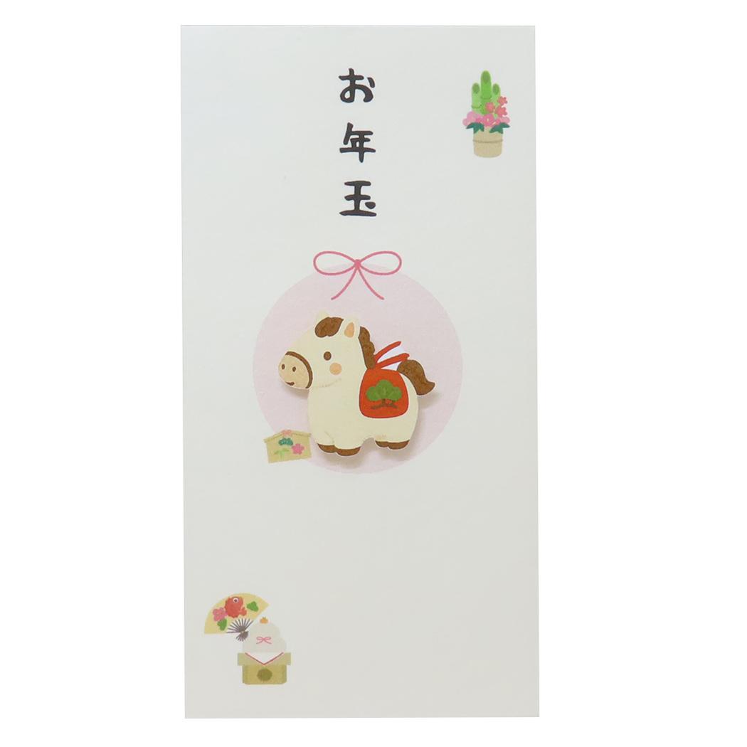 ポチ袋 PCマスコット付きお年玉 和紙ぽち袋 1枚入り お年玉 土鈴 午 伊予結納センター お年玉袋 金封 ..